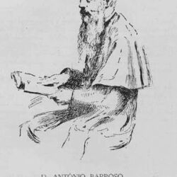 Último retrato de D. António, e desenho elaborado por Carlos Carneiro,
a partir deste.
