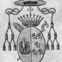 Armas episcopais de D. António Barroso. Escudo dividido em partes iguais. Dum lado, um pelicano ferindo o peito para alimentar os filhos (símbolo do apelido Gomes), e, do outro, cinco leões em estado de alerta (símbolo do apelido Barroso).
Ambos os apelidos são do avô materno.