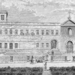 Ilha de Moçambique . Cidade de Moçambique, capital da colónia, à chegada de D. António Barroso. Desenhos do Padre Courtois. Fortaleza de São Sebastião (1888), Largo de São Paulo (1885) e Palácio do governo com a igreja de São Paulo (1888).